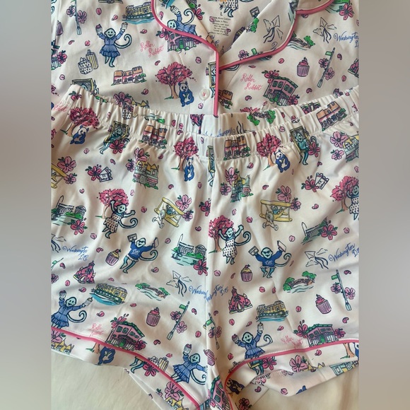 Limited Edition Roller Rabbit Georgetown Monkey Collection Short-Sleeve PJs - Picture 4 of 5